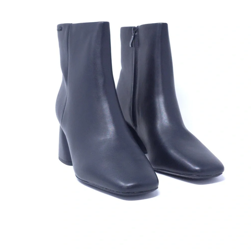 Dkny Caleena Helled 64MM Faux Leather Ankle Boots, Black - Picture 2 of 12